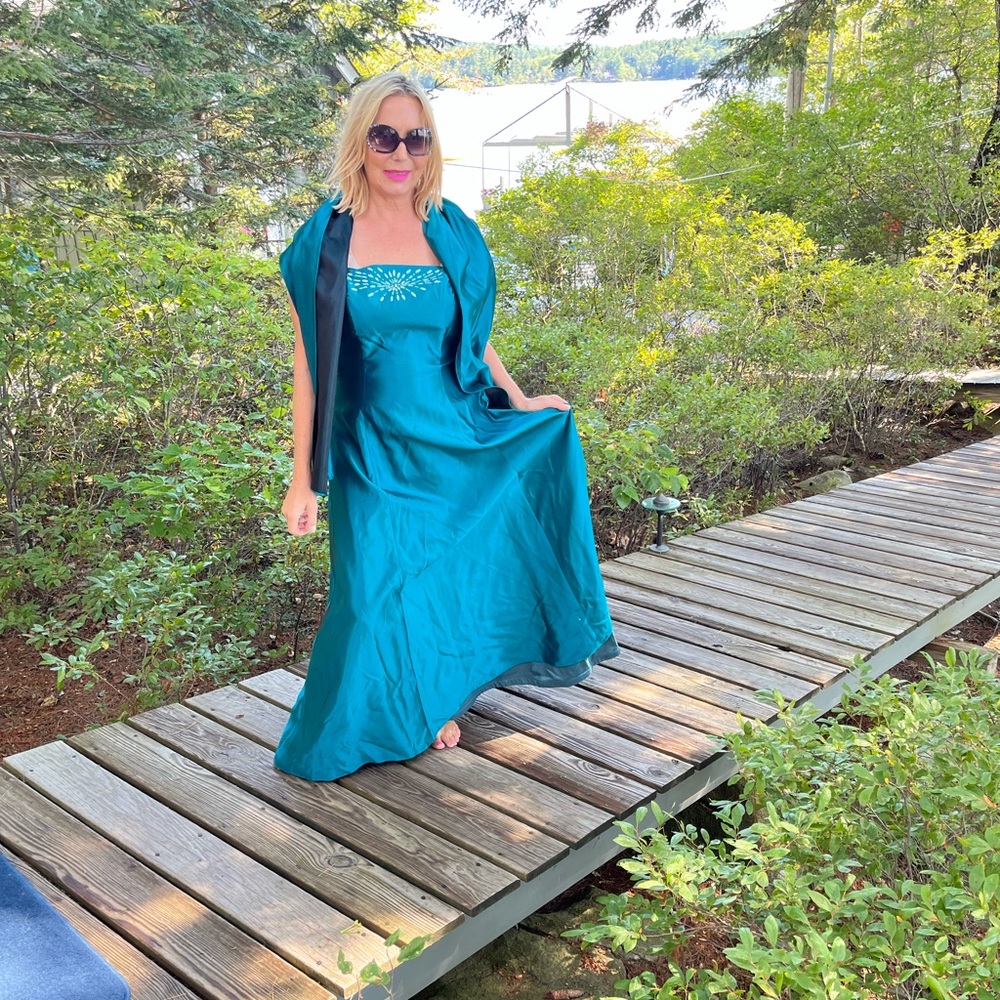 Elegant Teal Maxi Dress Mother of the Bride